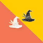 Изготовленный На Заказ черный, белый цвет по выбору в стиле панк из эмали штырь с изображением луны и звезд, ведьма брошь шляпа Сумка Одежда блестящий значок в готическом стиле, ювелирное изделие в подарок для друзей