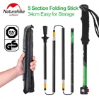 Палка для ходьбы Naturehike, алюминиевые уличные трекинговые палки, ультралегкий альпенсток, регулируемая складная, 5 шарниров