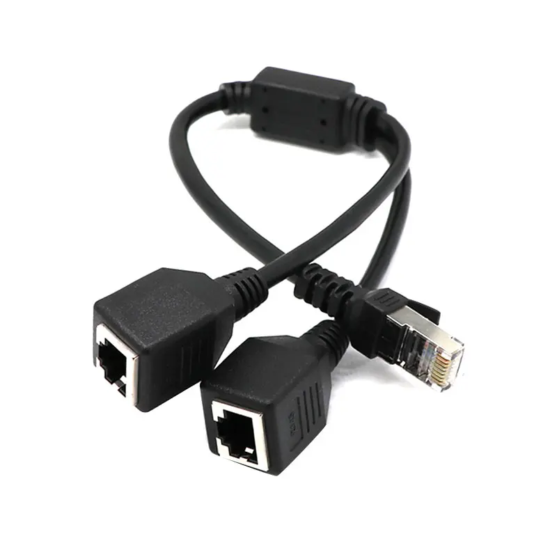 

RJ45 Ethernet Y Splitter Adapter Cable 1 to 2 Port Switch Adapter Cord for CAT 5/CAT 6 LAN Ethernet PR Sale