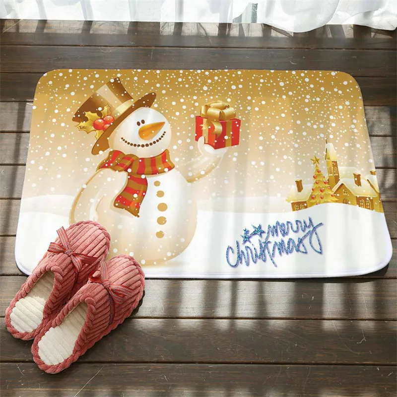 Рождественский нескользящий коврик в виде Санты Клауса фланелевый ковер прочный