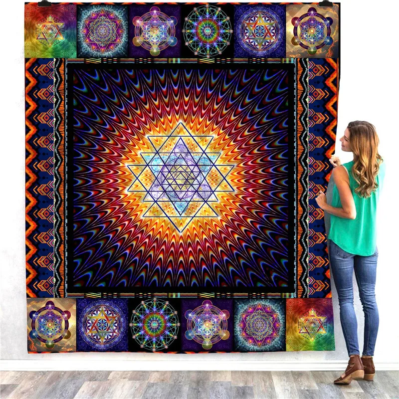 3D геометрическое стеганое одеяло с цифровым принтом модное летнее покрывала для