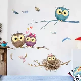 Мультфильм декор для стен постер Животные Сова Настенная Наклейка девочки