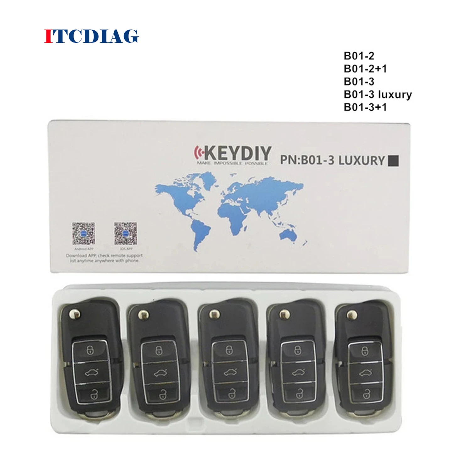 5pcs KD B01-2/B01-2+1/B01-3/B01-3 luxury/B01-3+1 B series Universial Remote For KD900/KD-X2/URG200/KD MINI