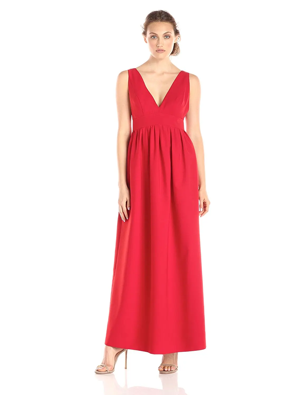 

Custom-Made Women's Vestido Casual Slim Fit Plus Size Sleeveless Sexy Deep V-Neck Crepe Gown A-Line Dress