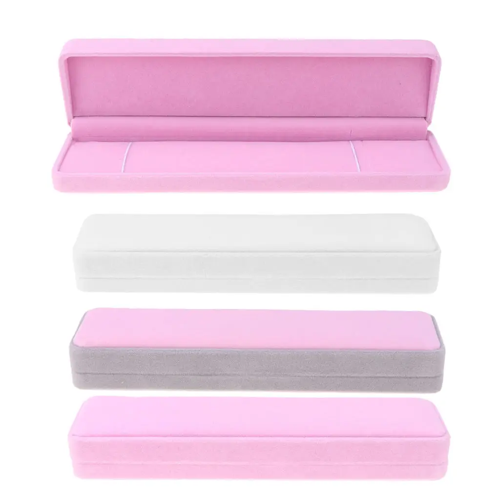 

Deluxe VELVET Long Necklace Watch Bracelet Jewelry Storage Gift Box Case Three Colors to Choose