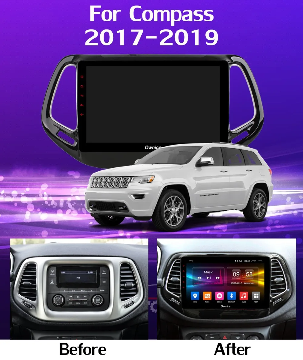 360 ° панорамный 4G+ 64G Android 9,0 автомобильный мультимедийный плеер для Jeep Compass автомобильный радиоприемник с навигацией GPS CarPlay SPDIF