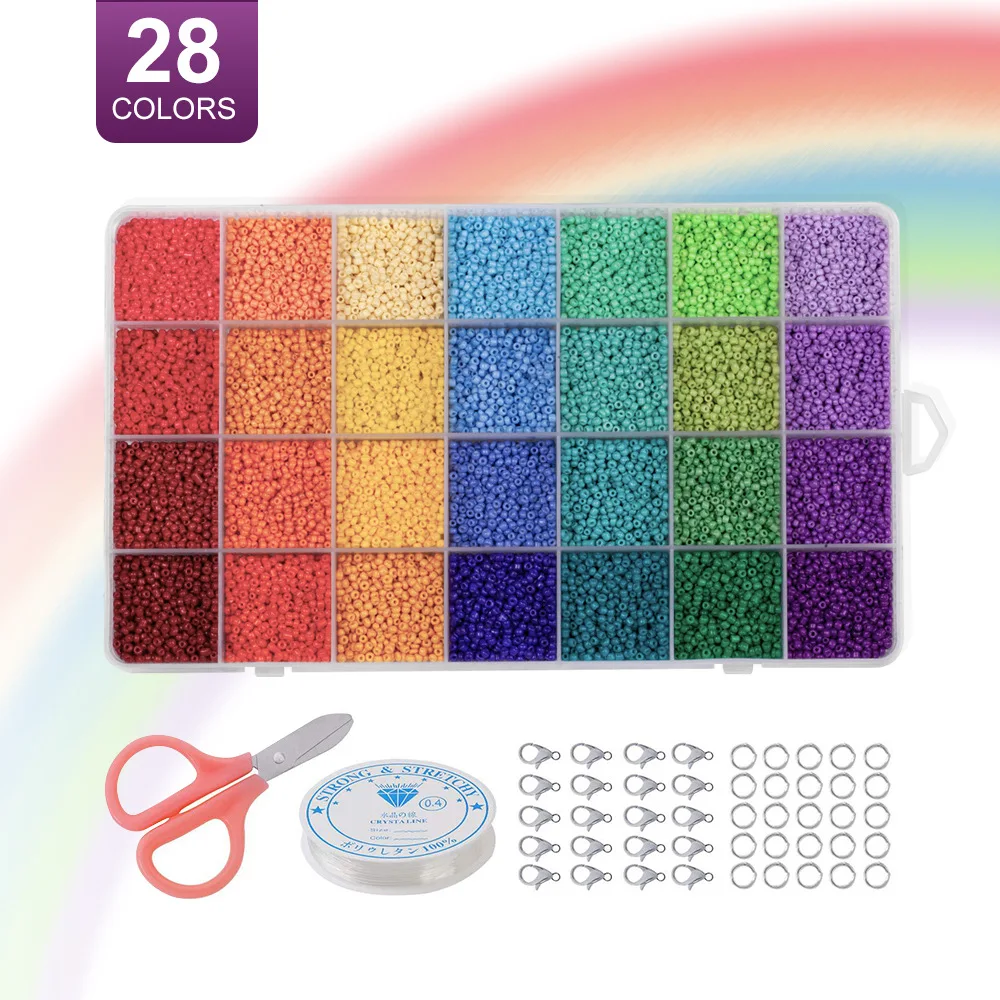 Rainbow color meter glass bead bead bead bead bead of the lacquer that bake to dye core letter 28000 PCS