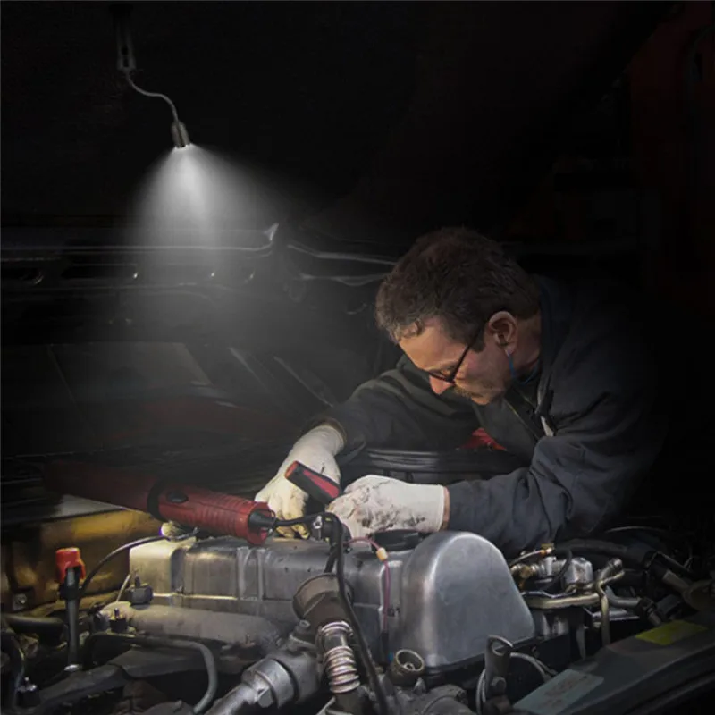 

XANES 2PCS BBQ Grill Light Magnetic Base LED Flashlight 360 Adjustable Gooseneck Work Lantern Camping Barbecue Hunting Torch