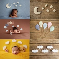 newborn photography props handmade wool felt star moon diy handmade baby jewelry home party decor 5pcsset
