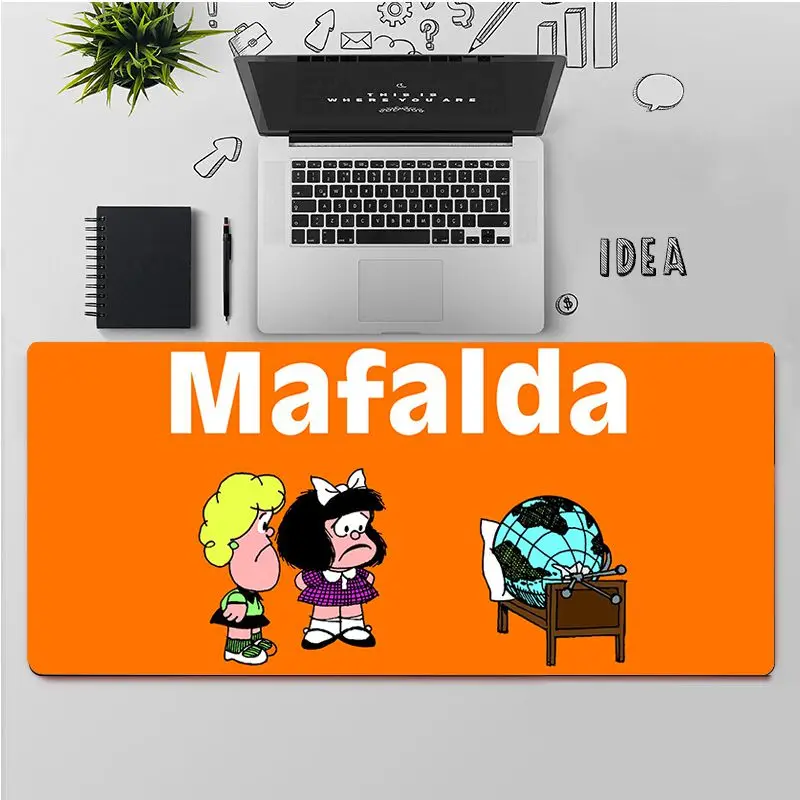 

FHNBLJ Top Quality for girls Mafalda Silicone large small Pad to Mouse Game Free Shipping Large Mouse Pad Keyboards Mat