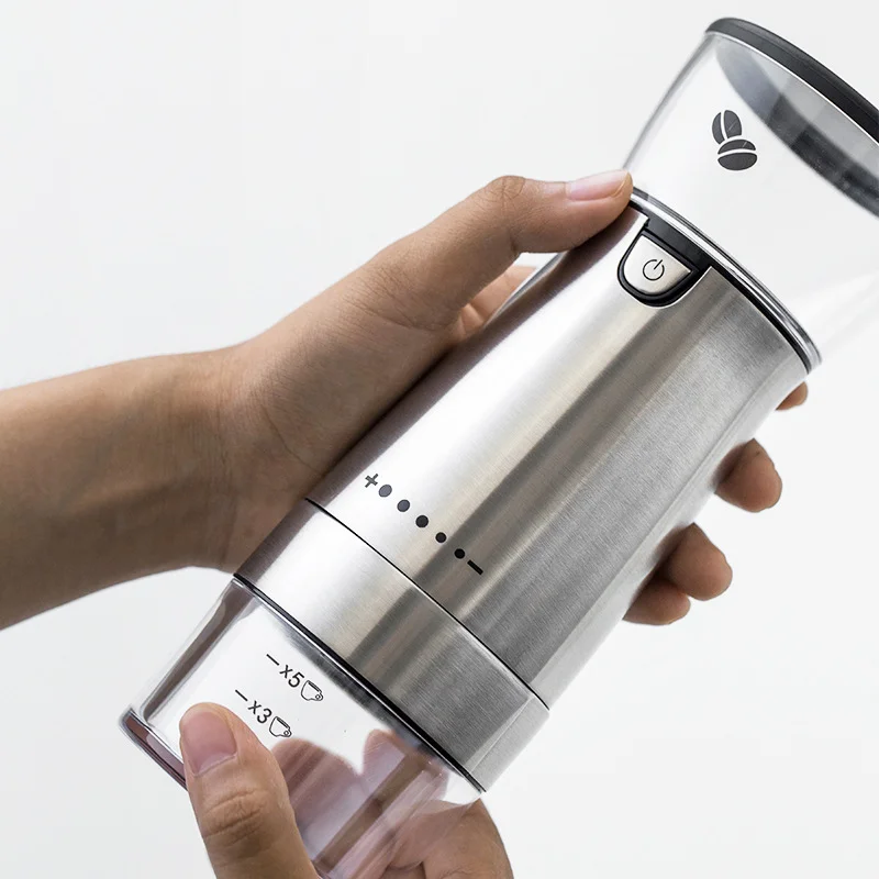 

Electric Coffee Grinder Stainless Steel Adjustable Coarseness USB Charging Mill Nuts Beans Spices Grains Grinding Kitchen Gadget