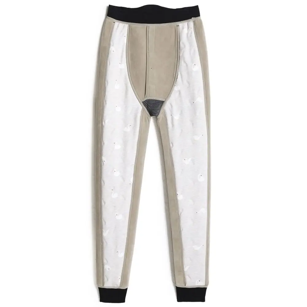 Thermal Underwear Warm Pants Men Leggings Warm Long Johns Plus Fat Male Winter High Waist Plus Velvet Thick Wool Super Thick