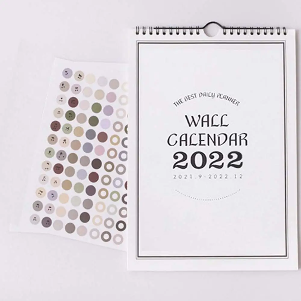 

Agenda Calendar With Mark Stickers 2022 Coil Wall Calendar Desk Dates Reminder 2022 Wall Calendar Hanging Calendar