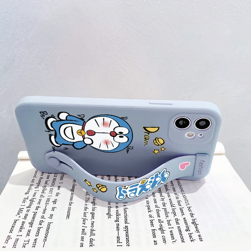cute cartoon cat wrist band bracket phone case for oneplus 9r 9 8 pro 8t 7 7t pro matte square soft silicone cover with strap free global shipping