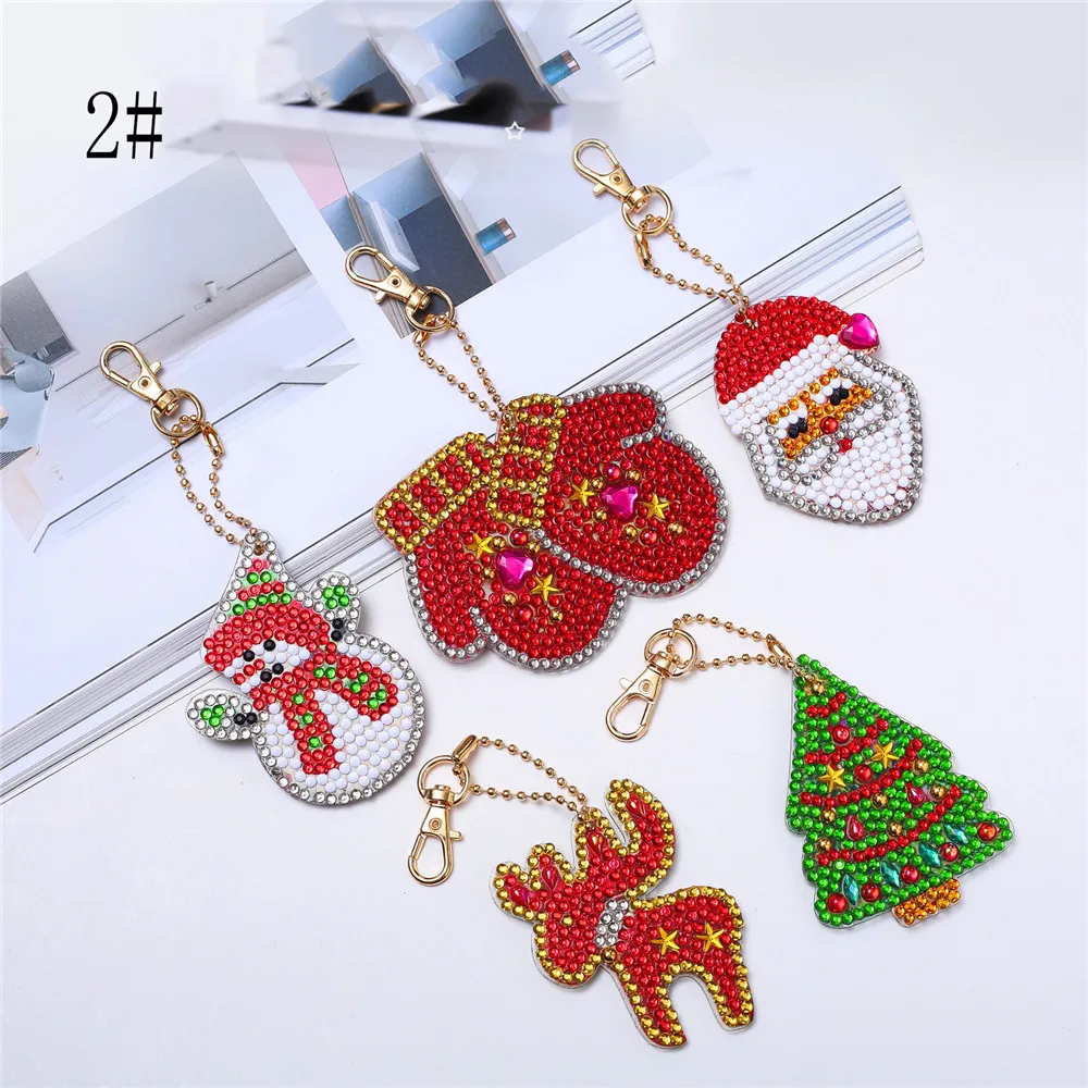

Christmas Diamond Painting Keychain Pendant Full Drill Special Shaped Diamond Embroidery Women Bag Decoration Xmas Gift