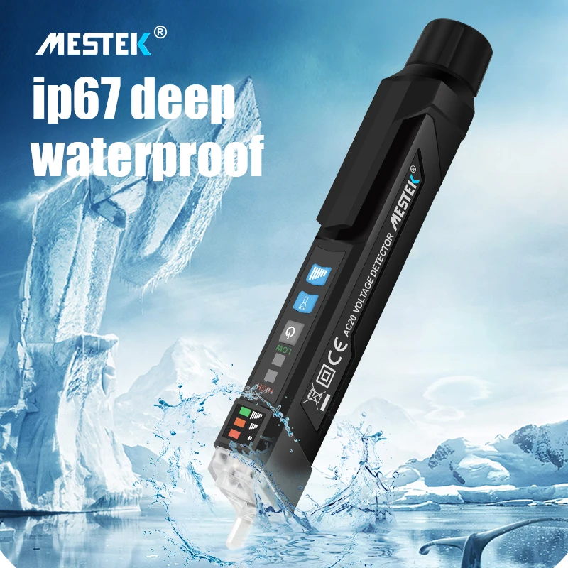 

MESTEK Intelligent Non-contact Pen Alarm AC voltage detector meter Tester Pen Sensor Tester AC20 Voltage Tester