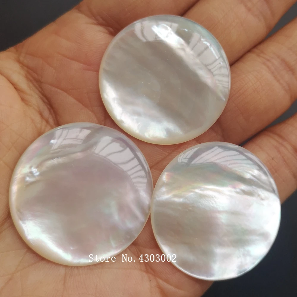 100 шт./лот 31 мм натуральный круглый кабошон перламутровая раковина для ювелирных