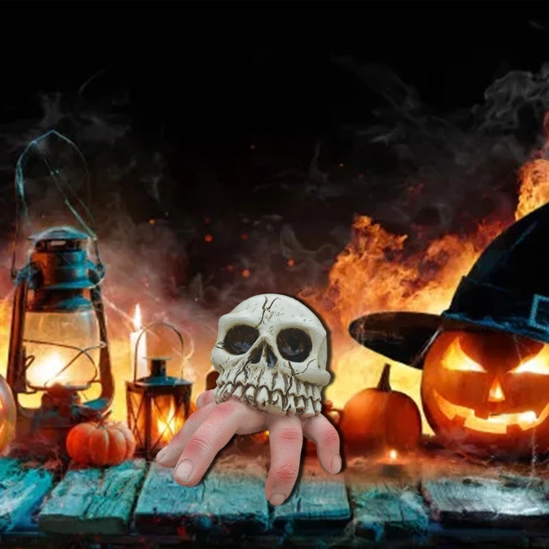 Креативная ужасная череп на палец статуи орнамент из смолы жуткая катушка