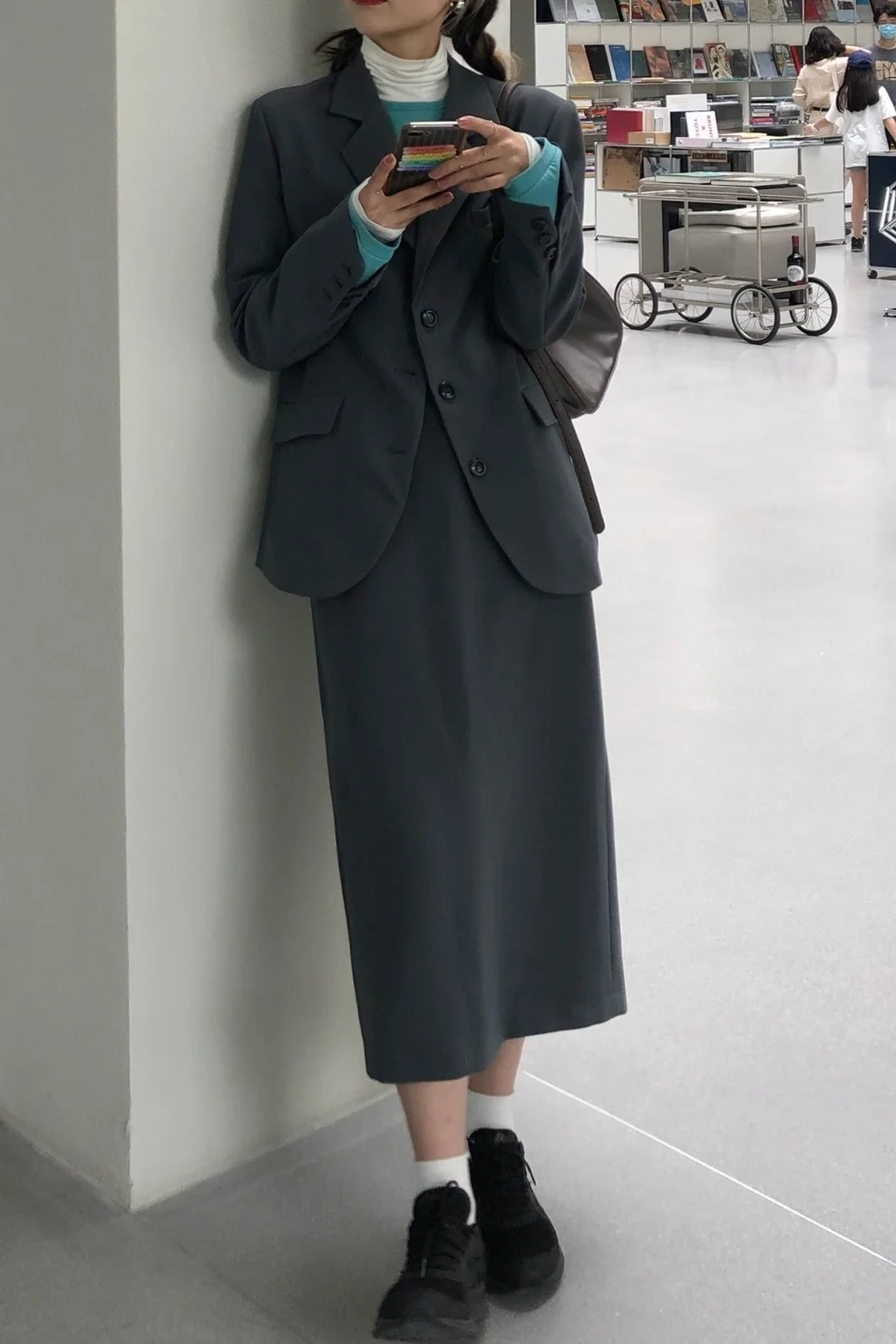 Женский винтажный костюм с юбкой повседневный свободный в западном стиле