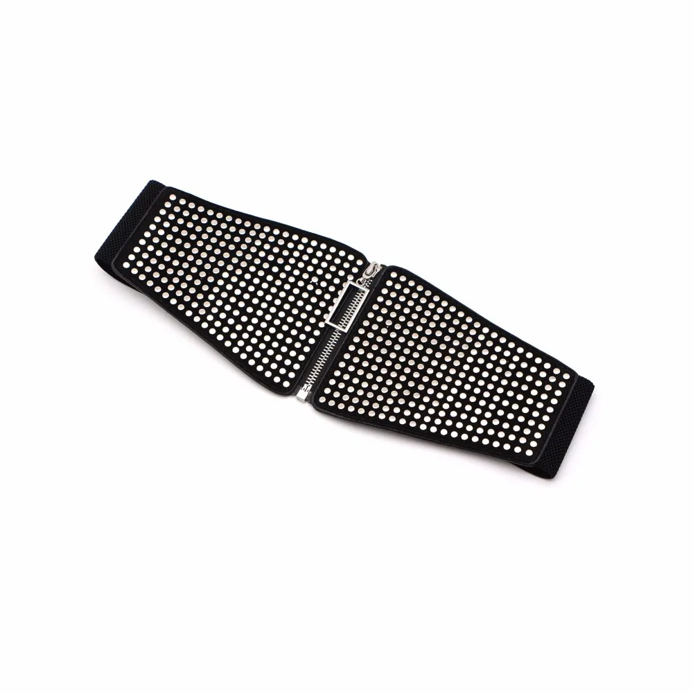 

Punk Style Rivet Zipper Leather Wide Cinch Wasit Belt For Women Elastic Female Cummerbund Corset-Belt