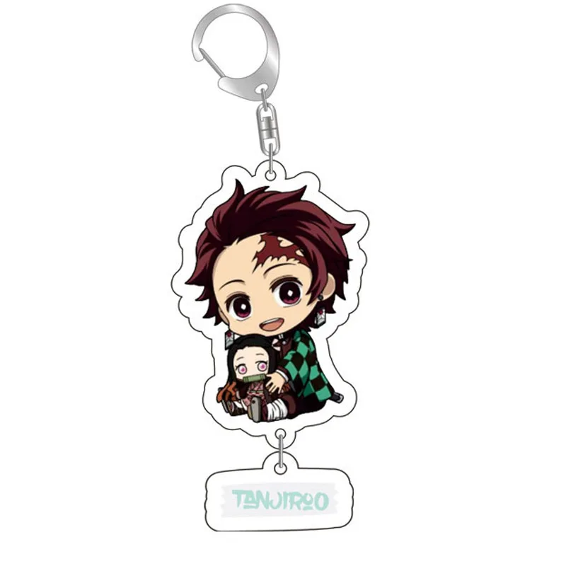 

Hot Anime Demon Slayer Kimetsu No Yaiba Kamado Tanjirou Cosplay Prop Keychain Kamado Nezuko Acrylic Lovely Key Ring Fans Gift