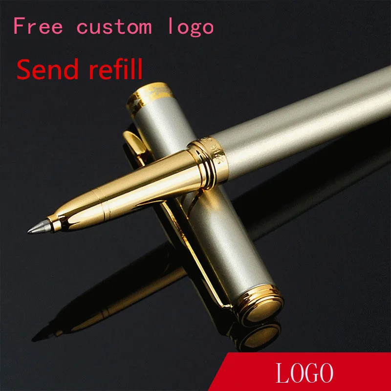 Золотая гелевая ручка в деловом стиле металлическая вставка офисный подарок для