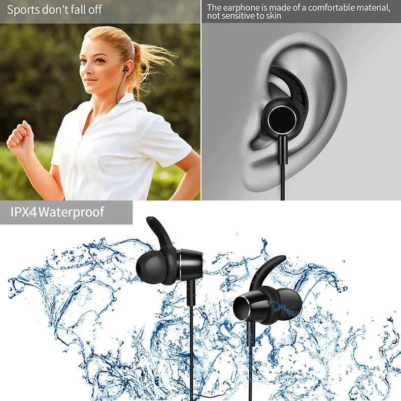PunnkFunnk Bluetooth наушники беспроводные наушники Bluetooth 5,0 MP3 плеер Matel Magentic 3D стерео наушники с микрофоном