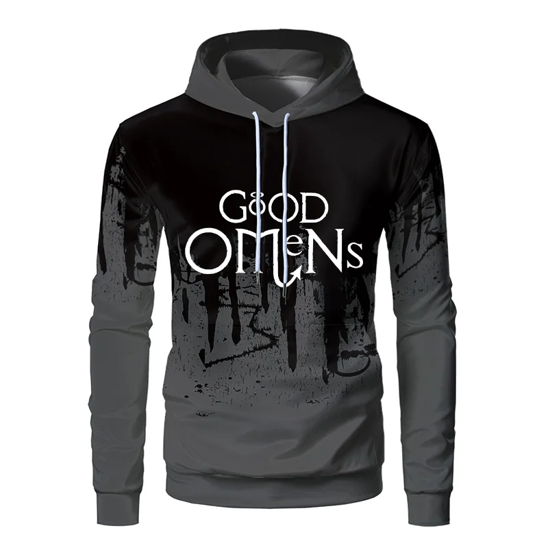 Худи с принтом граффити Good Omens для мужчин и женщин оригинальная креативная