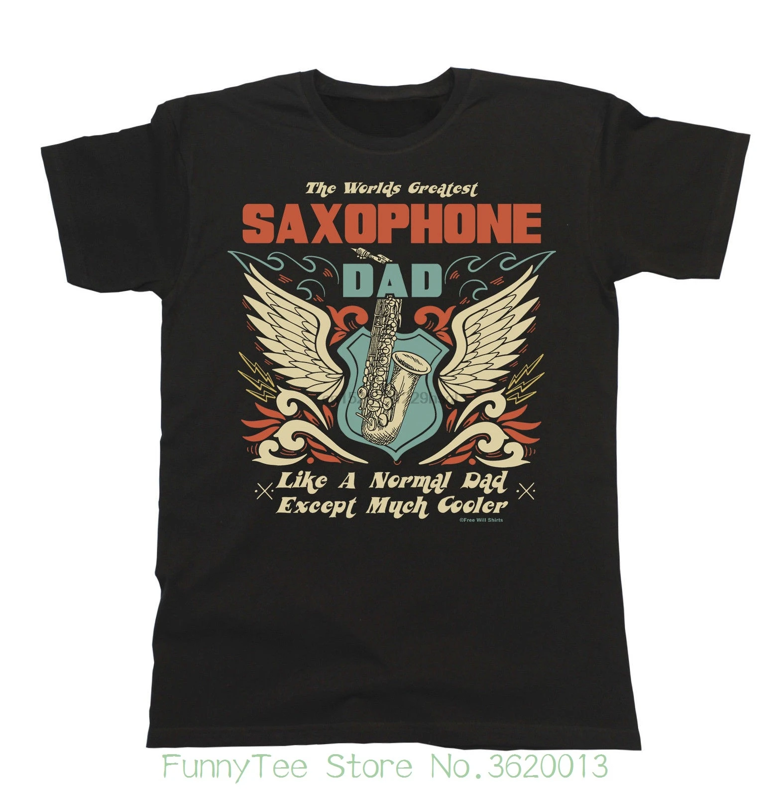 

Mens T-shirt Worlds Greatest Saxophone Dad Sax Birthday Music Fathers Day