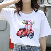 new 2020 bicycle printed t shirt women summer casual harajuku short sleeve t shirt ladies kawaii cartoon creativity tops