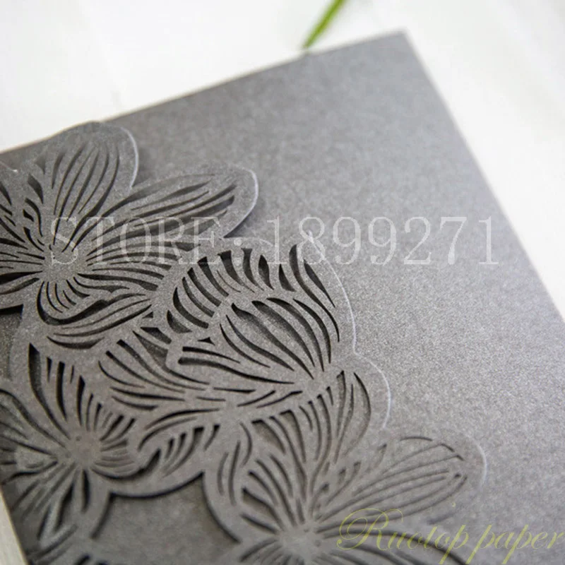 Элегантные серые свадебные открытки лазерная резка кружева индийские