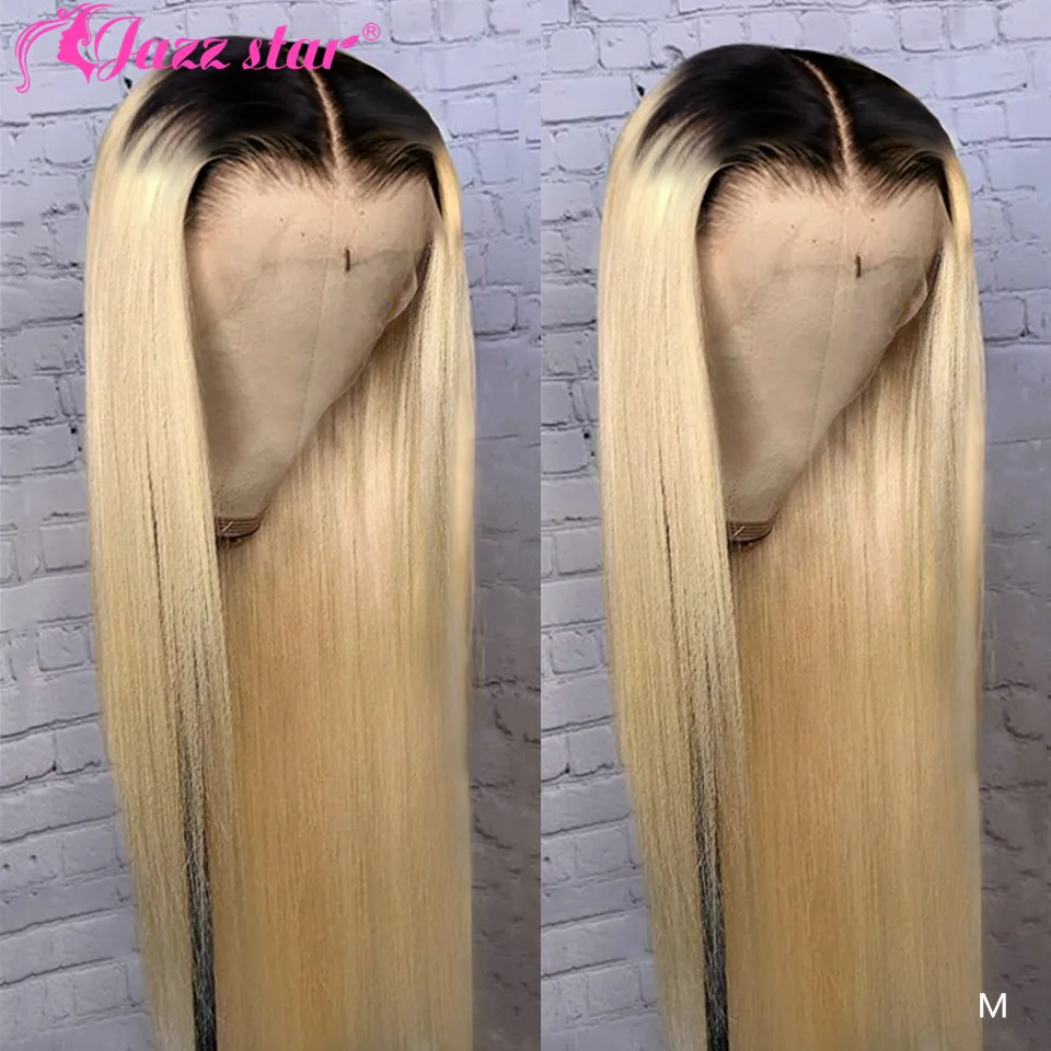 Бразильский 613 блондинка Синтетические волосы на кружеве парик 13x4 прямые