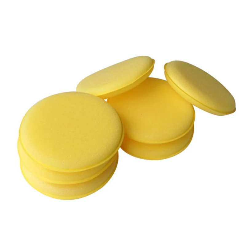 12 шт./лот Автомобильная восковая Полировочная губка для рук мягкая желтая