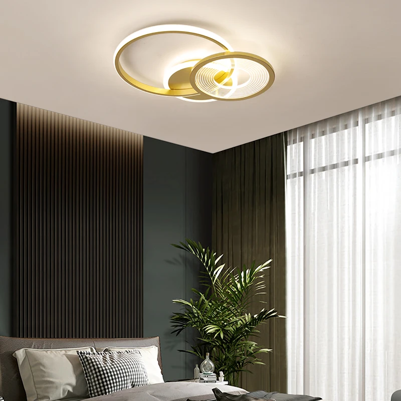 Минималистичная современная светодиодная люстра светильник черного и золотого