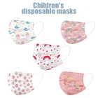 Детские одноразовые маски для рта с принтом, 3-слойная Нетканая защитная маска, Детские фильтрованные дышащие маски для лица, маски