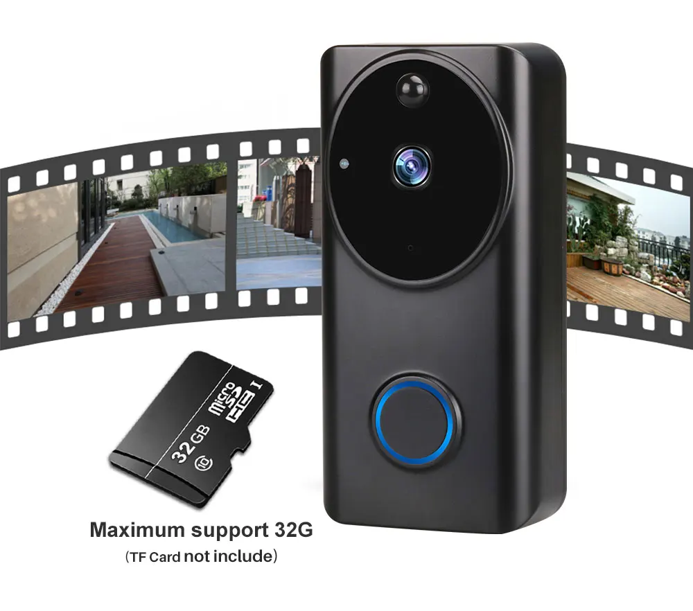 Умный Wi-Fi видео дверной звонок 1080P дверной Звонок камера двусторонняя связь движения PIR домашний монитор безопасности дистанционная запись видеодомофон