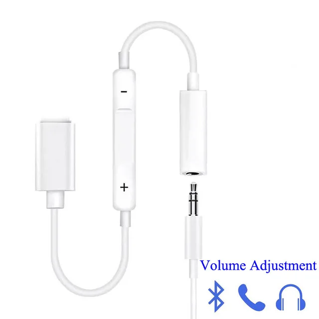 white Bluetooth-адаптер Lightning до 3,5 мм разъем для наушников аудио разветвитель AUX вызова слушать музыку конвертер кабель для iPhone 7 8 X плюс - Цвет: white