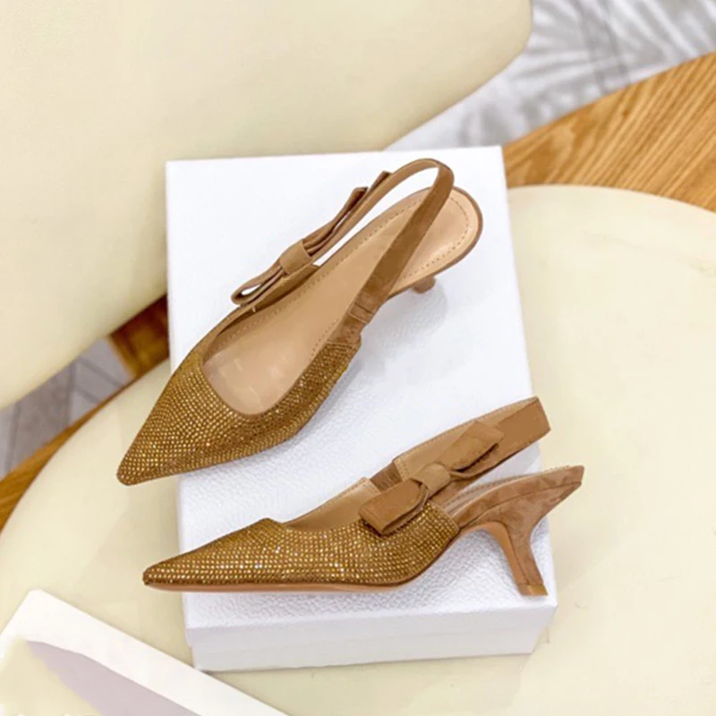 

Prowow Elegant Women Pumps Brand Design Point Toe Bling Women Shoes Slip-On Female Pumps Party