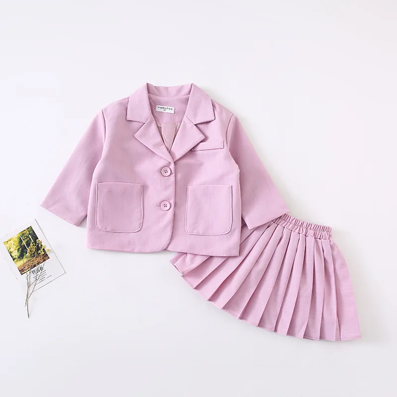 Новый костюм для малышей Костюм девочек Одежда маленьких Комплект одежды Модная
