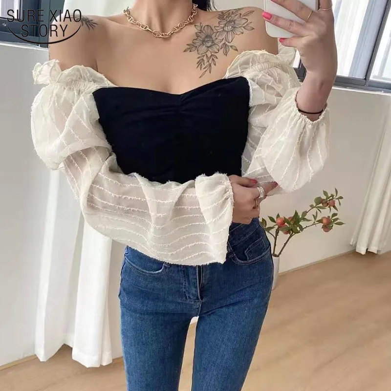 Женские Топы плиссированная полая Out (головоломка) с длинными рукавами для женщин