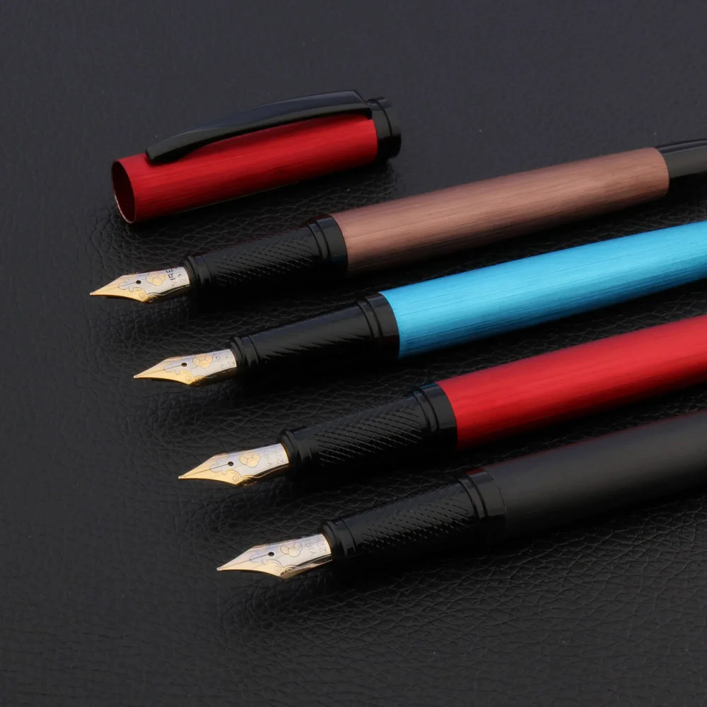

luxury High quality 366 Fountain Pen Business calligraphy Office school supplies Writing Frosted black gold ink pens