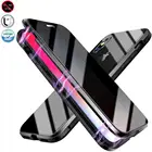 Магнитный чехол для iPhone 11 Pro Max, XS, XR, двусторонний, с защитой от подглядывания, из закаленного стекла, металлический чехол для iPhone 12, 6s, 8, 7 Plus
