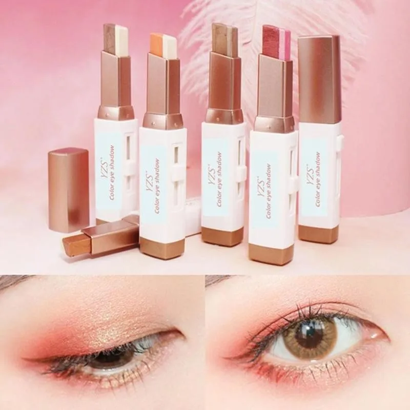 

1pc Eyeshadow Stick Two Tone Velvet Gradient Long-lasting Matte Gradient Eye Pearlescent Shimmer Shadow Eye Makeup Cosmetic N7X1