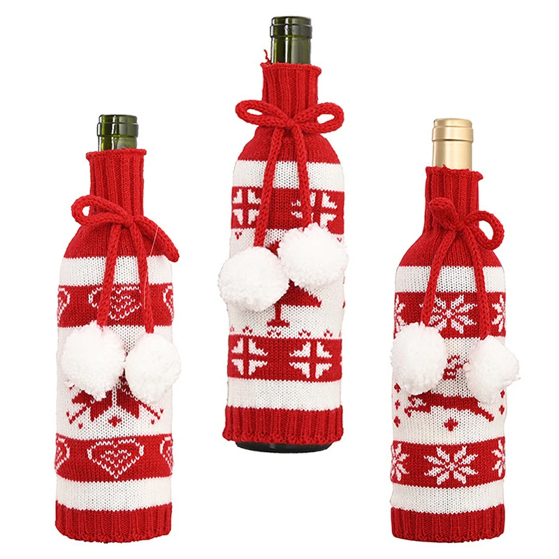 Рождественские украшения для дома Чехол винной бутылки с Санта Клаусом|Кулоны и
