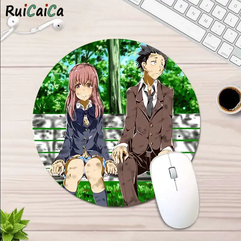 

RuiCaiCa a shape of voice Koe No Katachi gamer play mats round gaming Mousepad gaming Mousepad Rug For PC Laptop Notebook