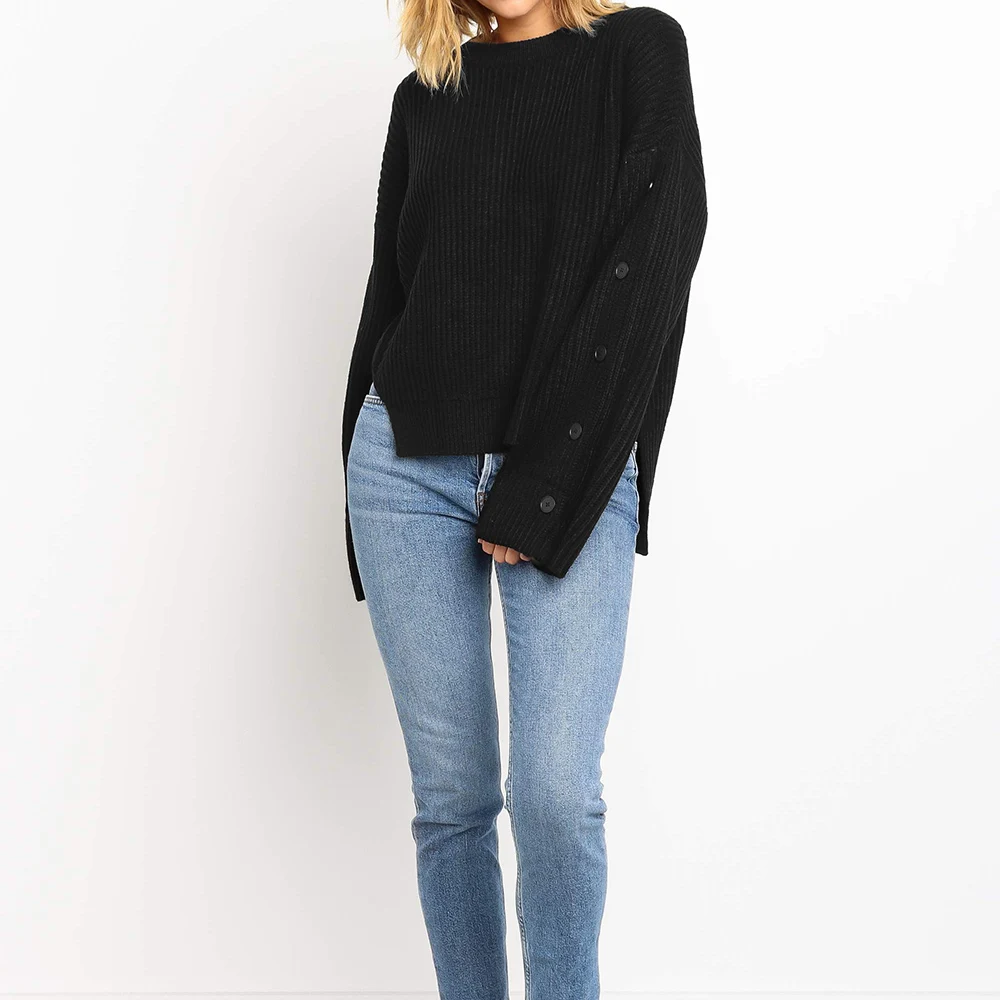 Женский свитер с воротником-хомутом красный вязаный джемпер длинным рукавом