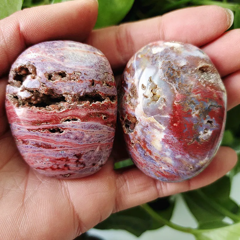 

A Natural stone Marine jasper palm healing crystals Decorative collection stones and crystals