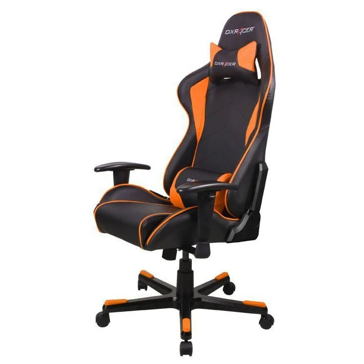 Игровое кресло DXRacer Formula OH/FE08/NO компьютерное до 91 кг кожа PU раскладывание спинки на
