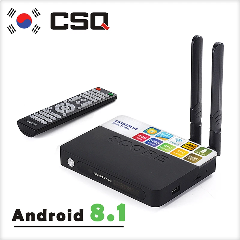 Новый Android 8 1 tv Box CSA93 Plus 2 4G/5G WiFi USB 3 0 телеприставка для 4K видеоигр поддержка Netflix