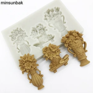 Minsunbak форма в виде цветка для выпечки горшок для мастики силиконовая форма DIY Инструменты для украшения торта шоколадная мастика SugarCraft